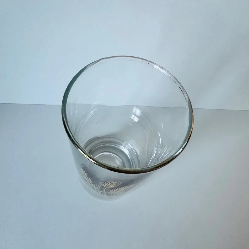 60's Vintage Libbey Golden Wheat Glass Tumbler Gold Rim Mid Century Modern 5.5